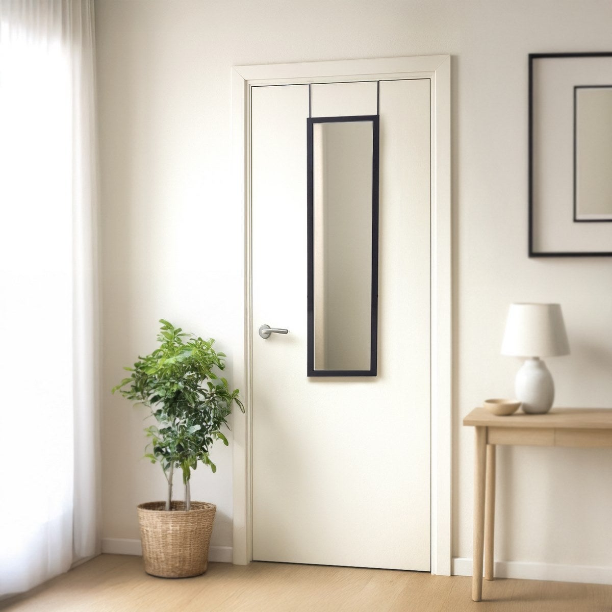 Espejo de puerta negro de 125cm