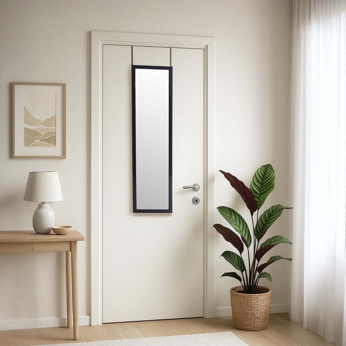 Espejo de puerta negro de 125cm