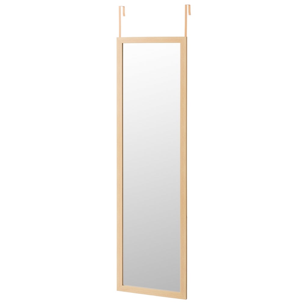 Espejo para puerta o pared de color madera natural de 35x125 cm