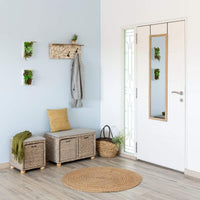 Espejo para puerta o pared de color madera natural de 35x125 cm
