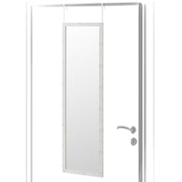 Espejo blanco decapé para puerta de 35x125 cm