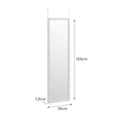 Espejo blanco decapé para puerta de 35x125 cm