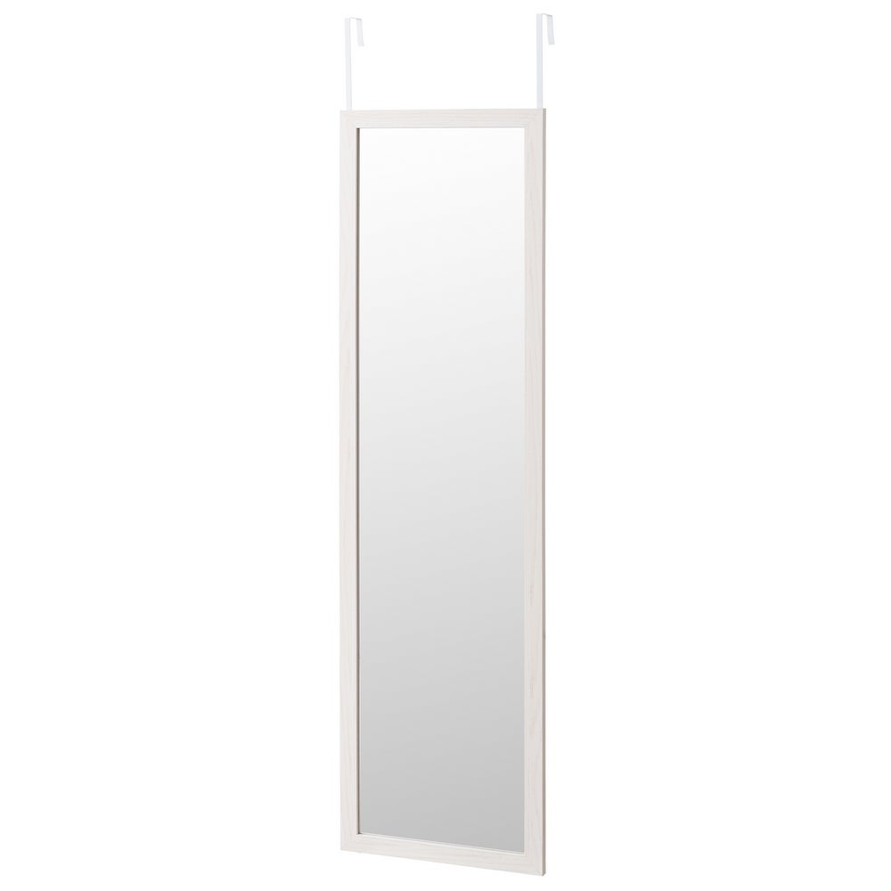 Espejo para puerta o pared de madera blanca de 35x125 cm
