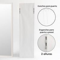 Espejo de puerta blanco de madera de 35x125 cm
