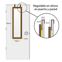Espejo de puerta natural de madera de 35x125 cm