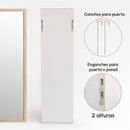 Espejo de puerta natural de madera de 35x125 cm