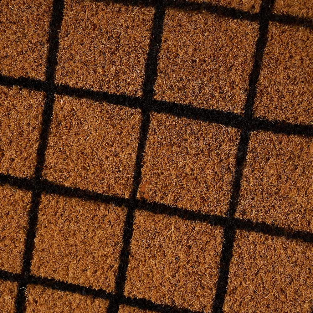 Felpudo cuadro antideslizante marrón de 75x25 cm.