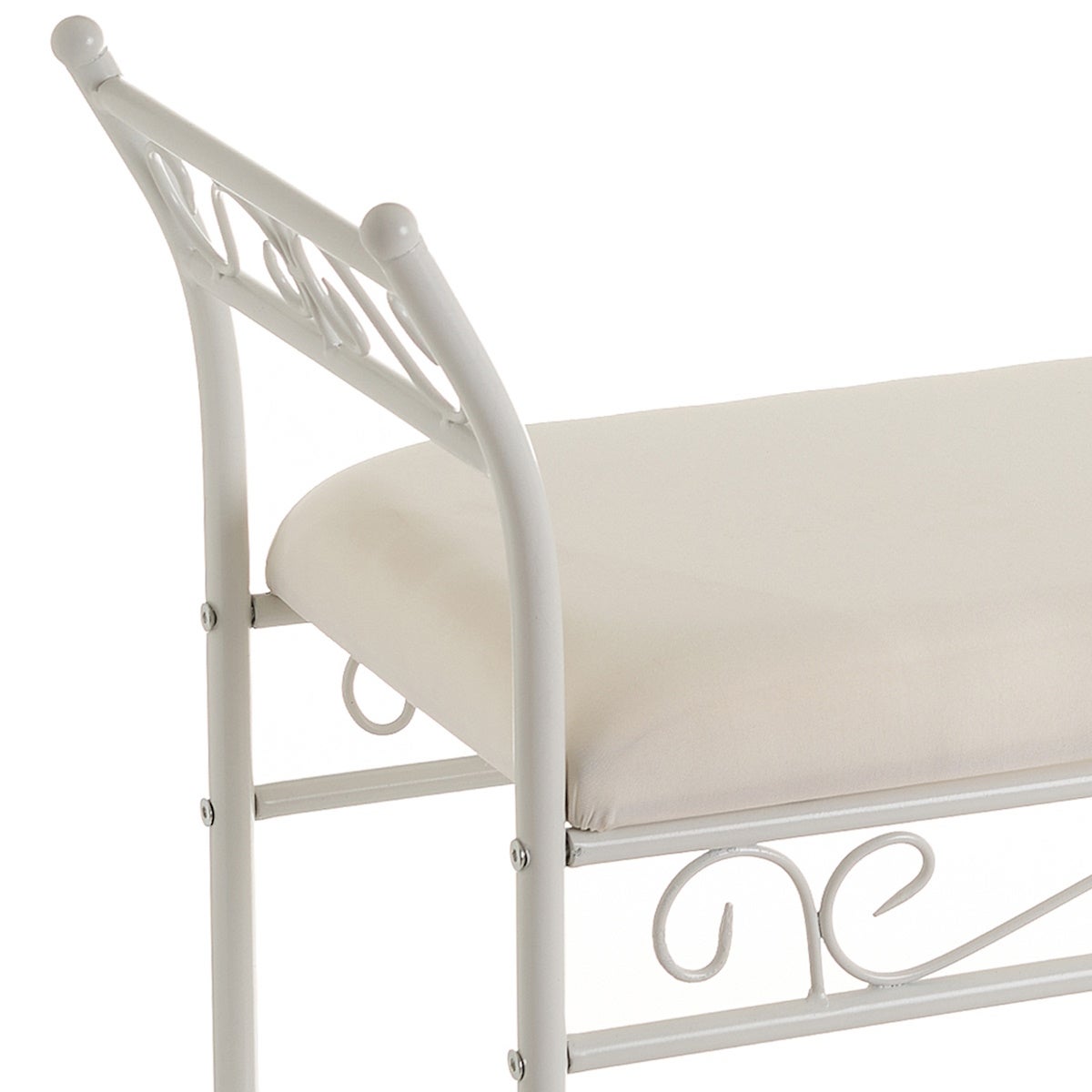 Banqueta pie de cama de algodón blanco de 73cm