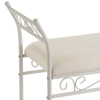 Banqueta pie de cama de algodón blanco de 73cm
