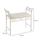 Banqueta pie de cama de algodón blanco de 73cm