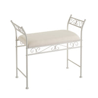 Banqueta pie de cama de algodón blanco de 73cm