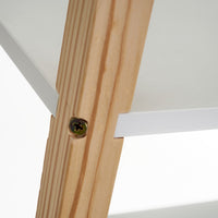 Estantería de 3 baldas de madera blanca con patas de pino