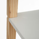 Estantería de 4 baldas de madera blanca con patas de pino