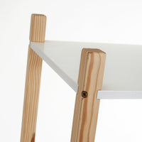 Estantería de 4 baldas de madera blanca con patas de pino