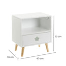 Mesita de noche 1 cajón blanco.