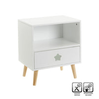 Mesita de noche 1 cajón blanco.