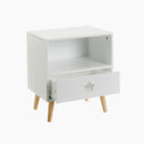 Mesita de noche 1 cajón blanco.
