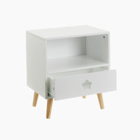 Mesita de noche 1 cajón blanco.