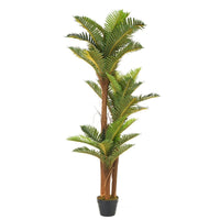 Planta artificial palmera con maceta verde de plástico PE