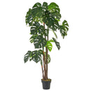 Planta artificial monstera verde en maceta plástico 170 cm