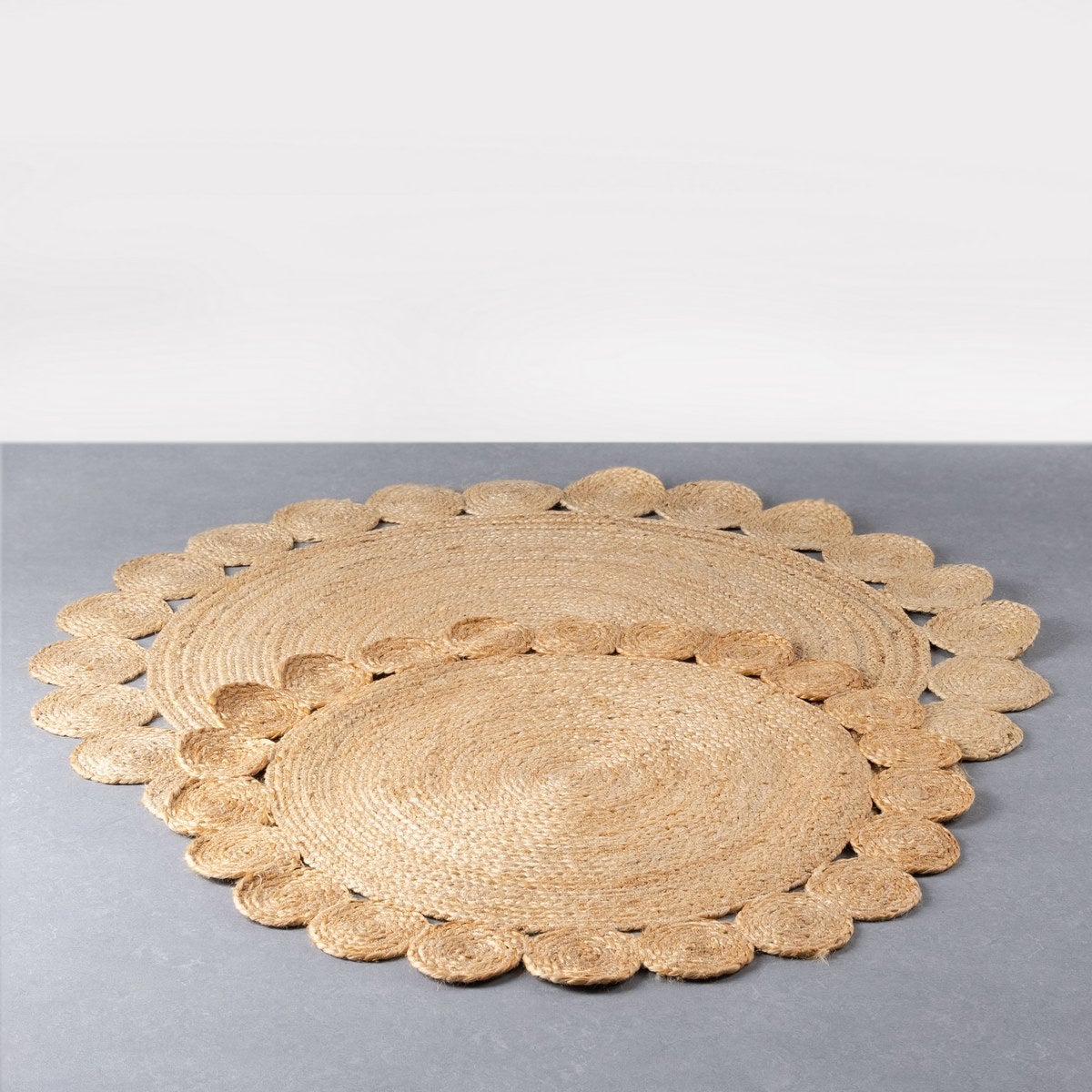 Alfombra de yute natural circulos de 100cm