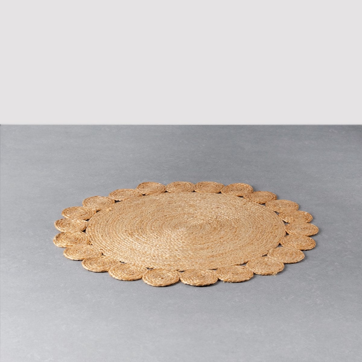 Alfombra de yute natural circulos de 100cm