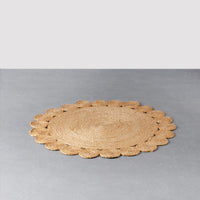 Alfombra de yute natural circulos de 100cm