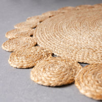 Alfombra de yute natural circulos de 100cm