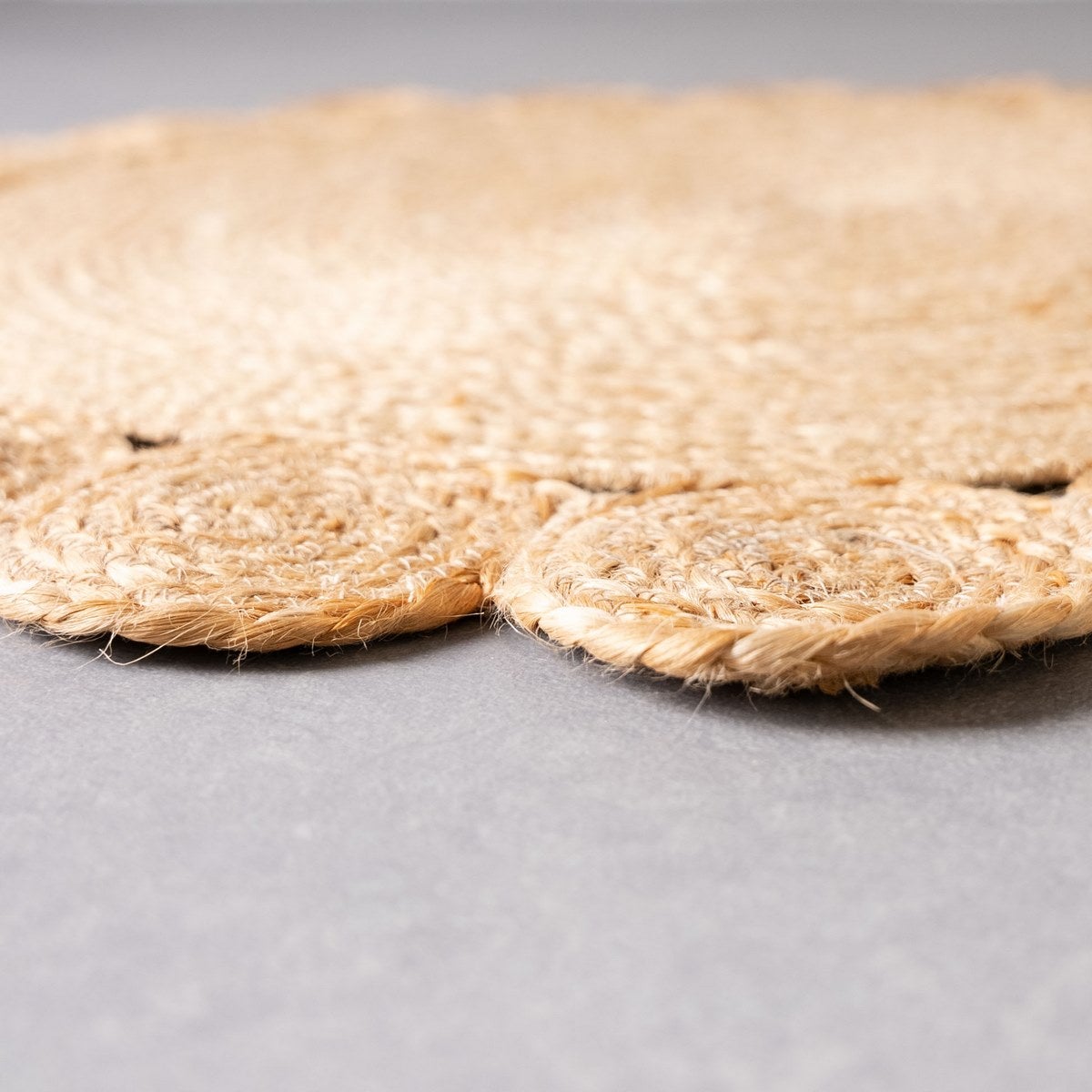 Alfombra de yute natural circulos de 100cm