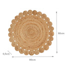 Alfombra de yute natural circulos de 100cm