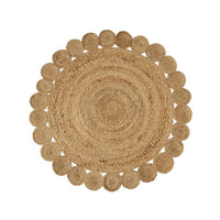 Alfombra de yute natural circulos de 100cm