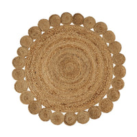Alfombra de yute trenzada círculos de 100cm