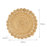 Alfombra de yute de 120 cm natural