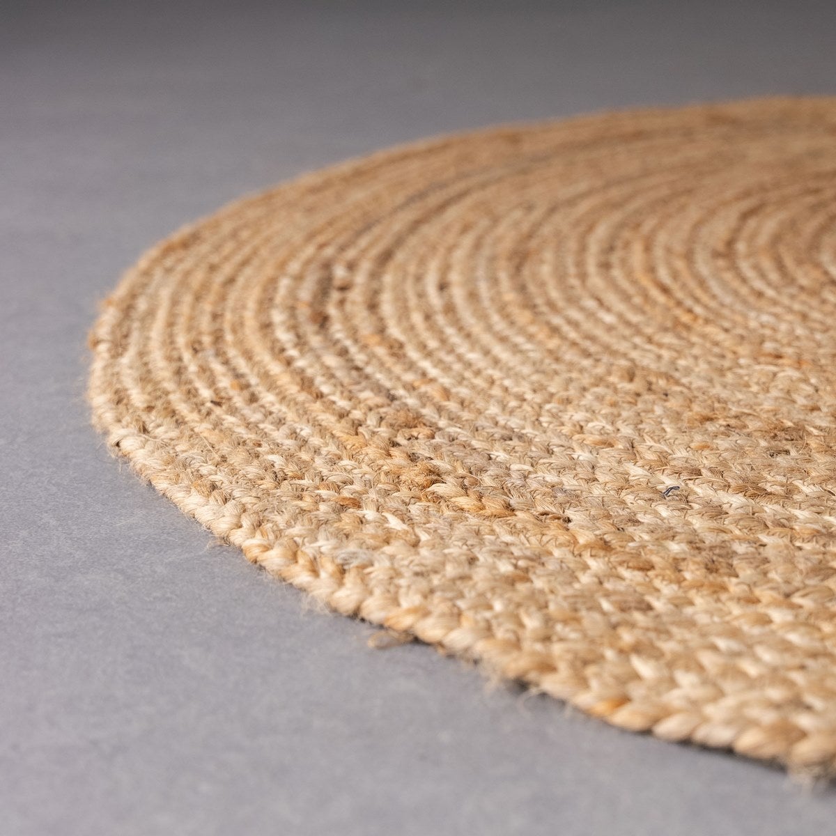 Alfombra redonda trenzada de yute natural doble costura de 100 cm