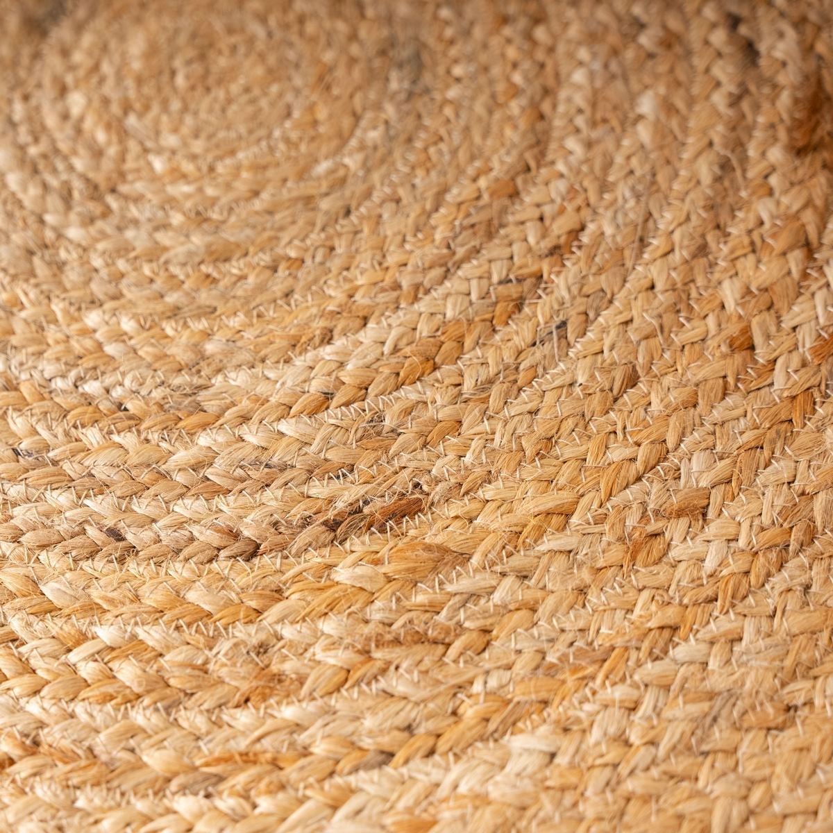 Alfombra redonda trenzada de yute natural doble costura de 100 cm