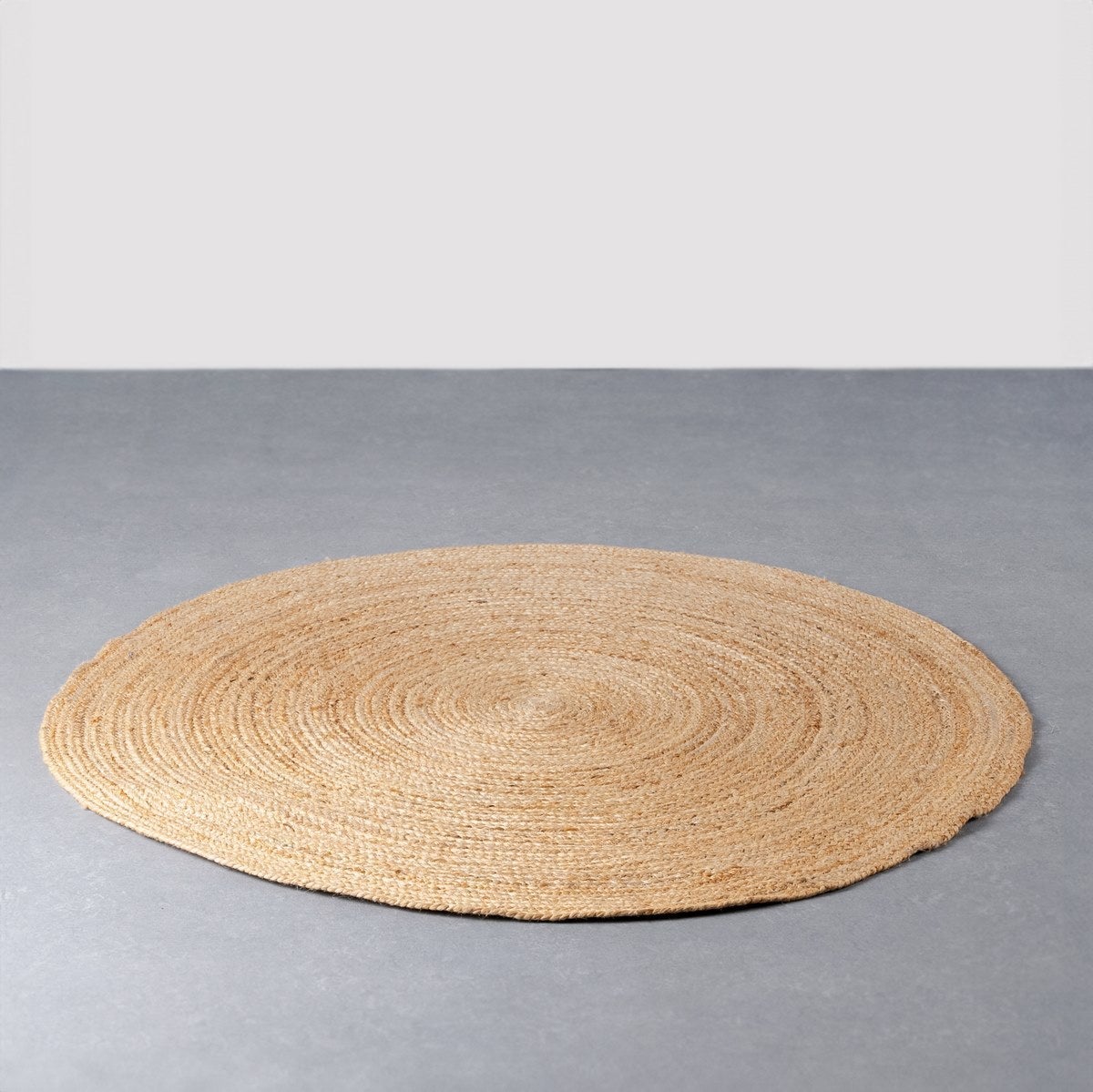 Alfombra redonda trenzada de yute natural doble costura de 100 cm