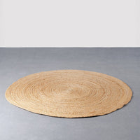 Alfombra redonda trenzada de yute natural doble costura de 100 cm