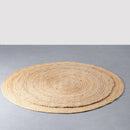 Alfombra redonda trenzada de yute natural doble costura de 100 cm