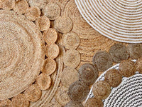 Alfombra redonda trenzada de yute natural doble costura de 100 cm