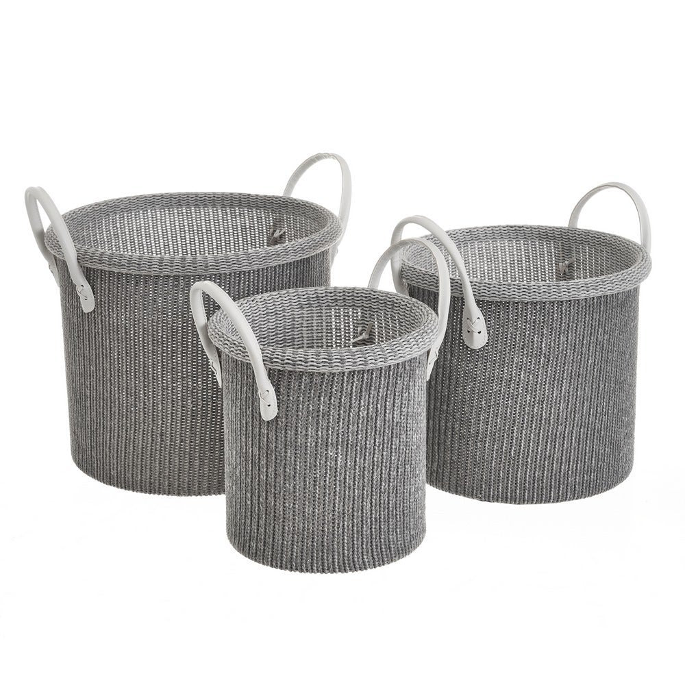 Set de 3 cestos gris