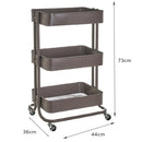 Carro multiusos gris de metal con ruedas