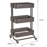 Carro multiusos gris de metal con ruedas