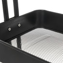 Carro multiusos negro de metal con 3 cestas y ruedas con freno