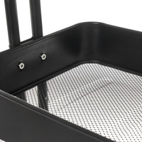 Carro multiusos negro de metal con 3 cestas y ruedas con freno