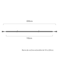 Barra de cortina extensible blanca