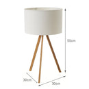 Lámpara de mesa trípode de bambú natural