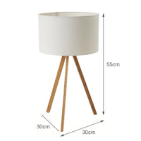 Lámpara de mesa trípode de bambú natural