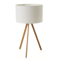 Lámpara de mesa trípode de bambú natural