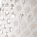 Lámpara de suelo blanca de metal y bambú