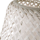 Lámpara de suelo blanca de metal y bambú